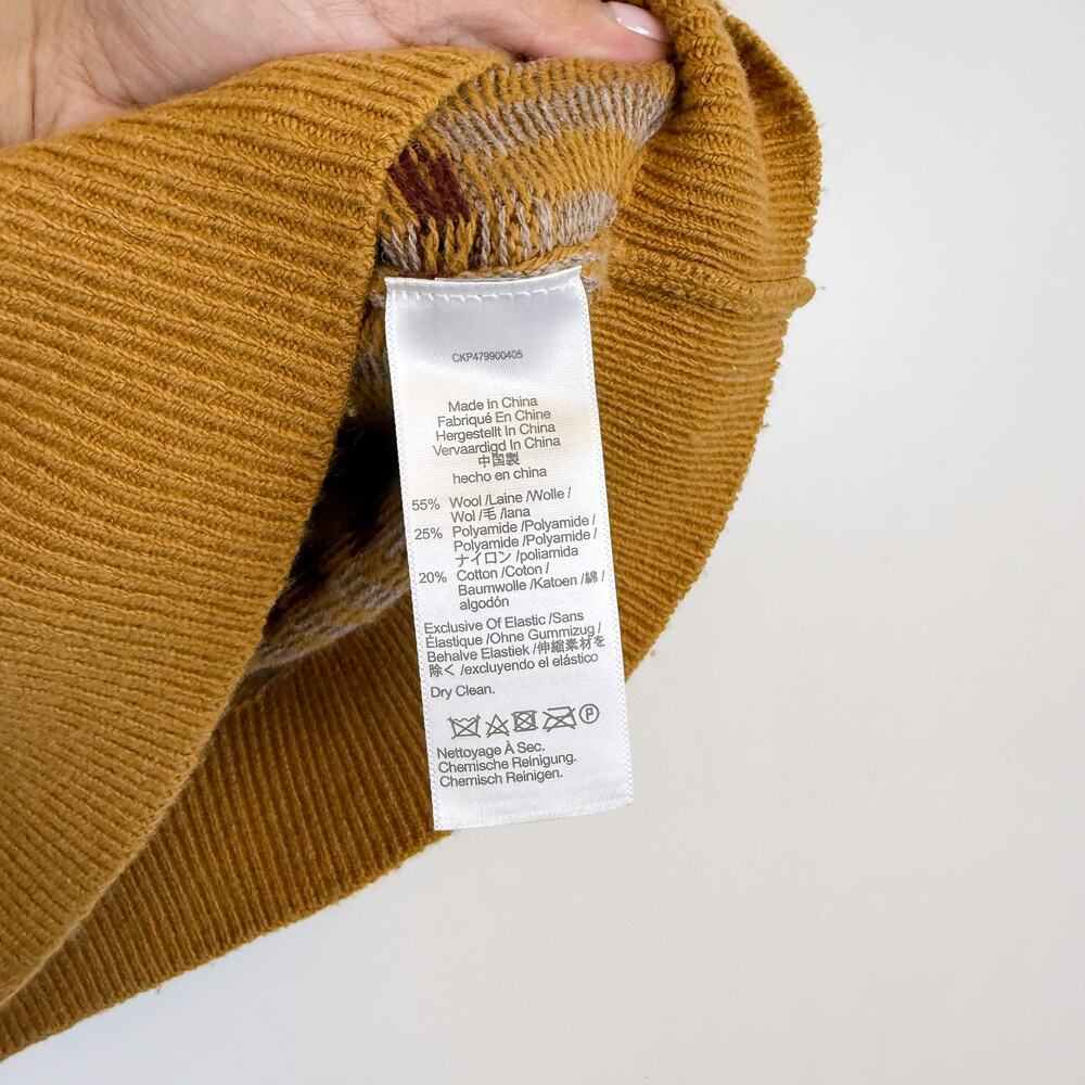 Madewell Jacquard V-Neck Sweater Vest in Heather Vintage Gold - S - Picture 5 of 9